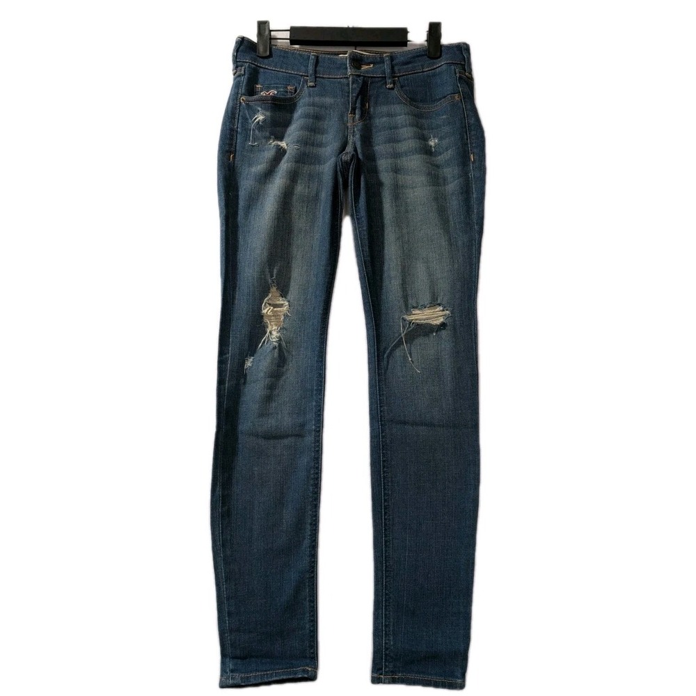 Hollister Super‎ Skinny Jeans Women's Sz 1S W25 L29 Distressed Low Rise Y2K